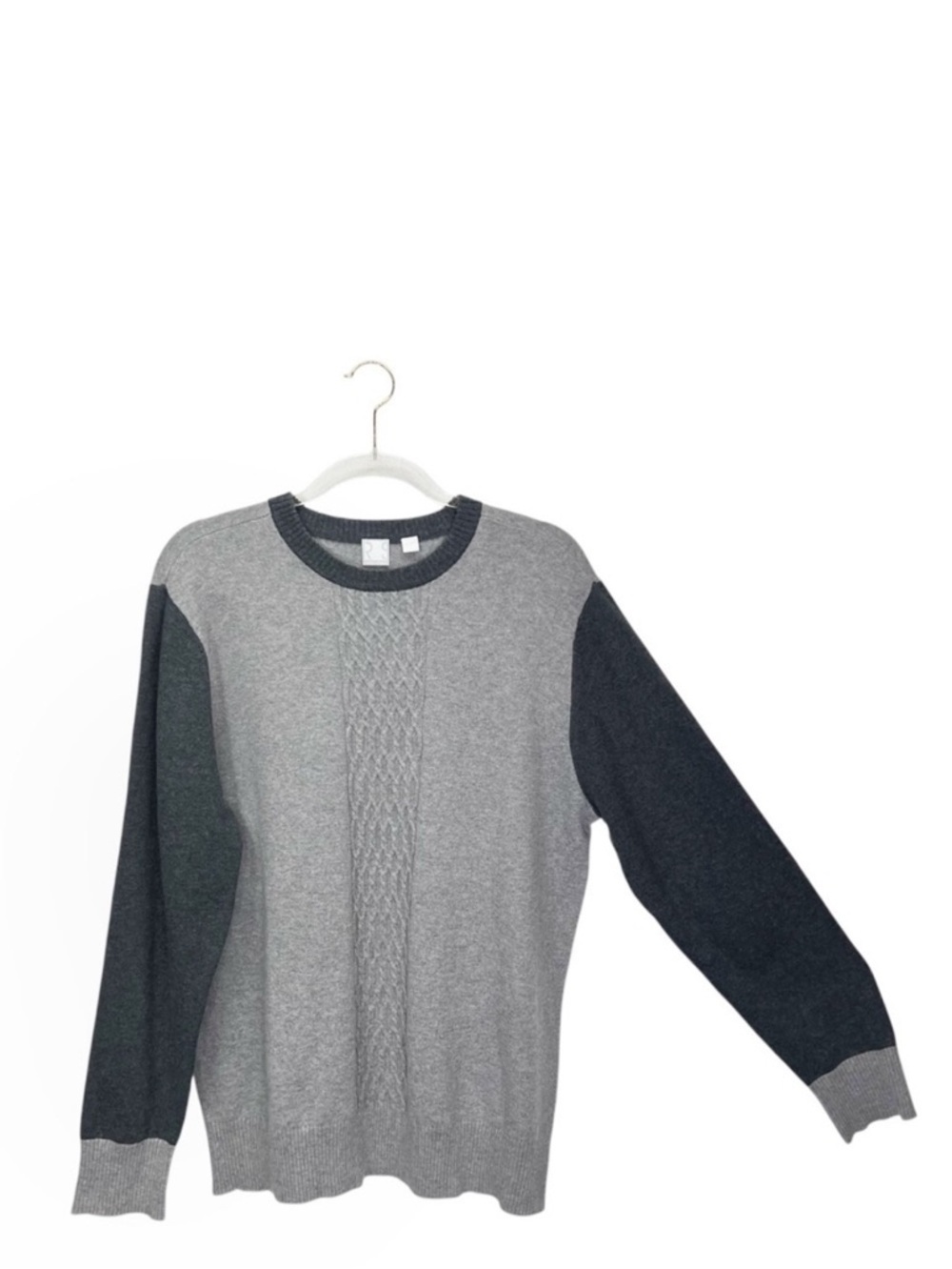 Raffi Shaya Gray Crewneck Cotton Cashmere Blend Sweater Men’s Size Large EUC